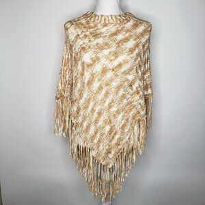 Cejon Accessories Knitted Frill Bottom Poncho Top